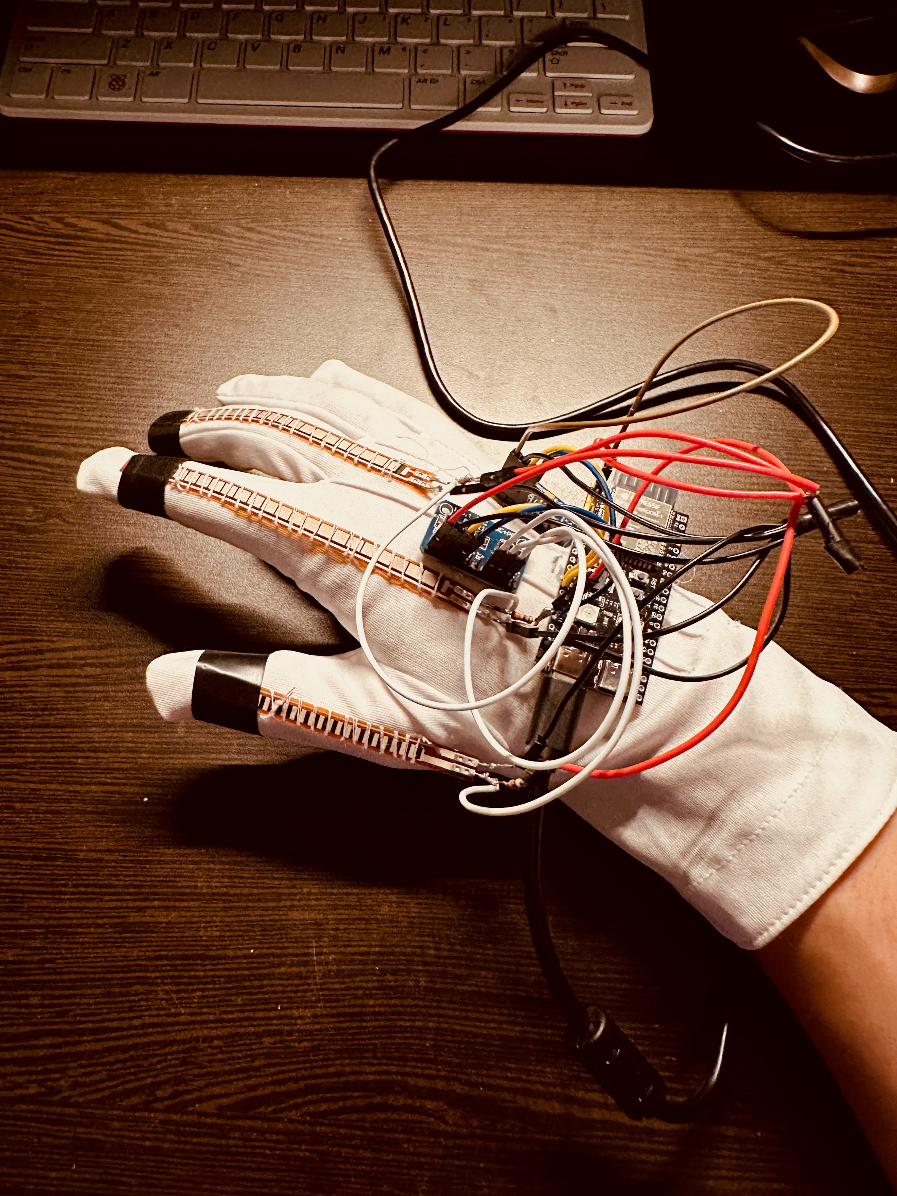 Picture of Cardin's hand-tracking glove.