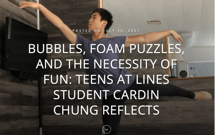 [Article] Bubbles, Foam Puzzles, and the Necessity of Fun: Teens at LINES student Cardin Chung Reflects